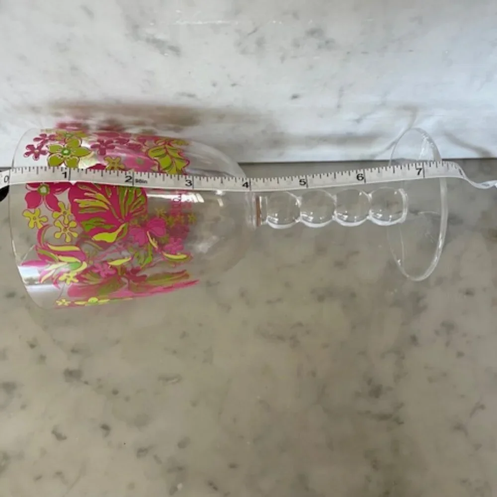 LILLY PULITZER Rose Garden Acrylic Stem Wine Glass
